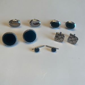 Hikok & Destino silver / black cuff links